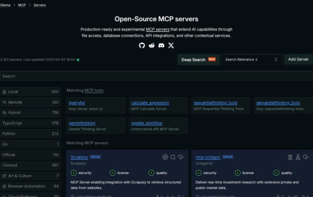 Awesome MCP Servers – 开源的MCP资源聚合平台，实现AI模型与各类资源的无缝对接